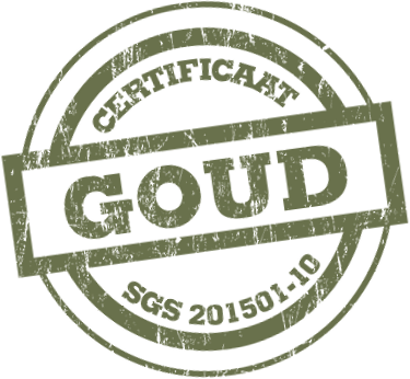 Afbeelding van de gouden certificering van duurzame bloemist